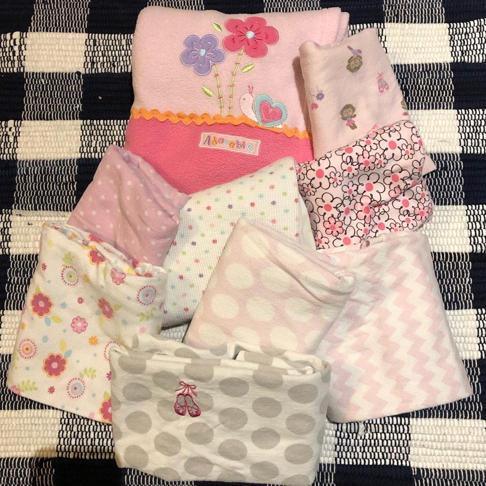 Lot of Baby Girl Blankets